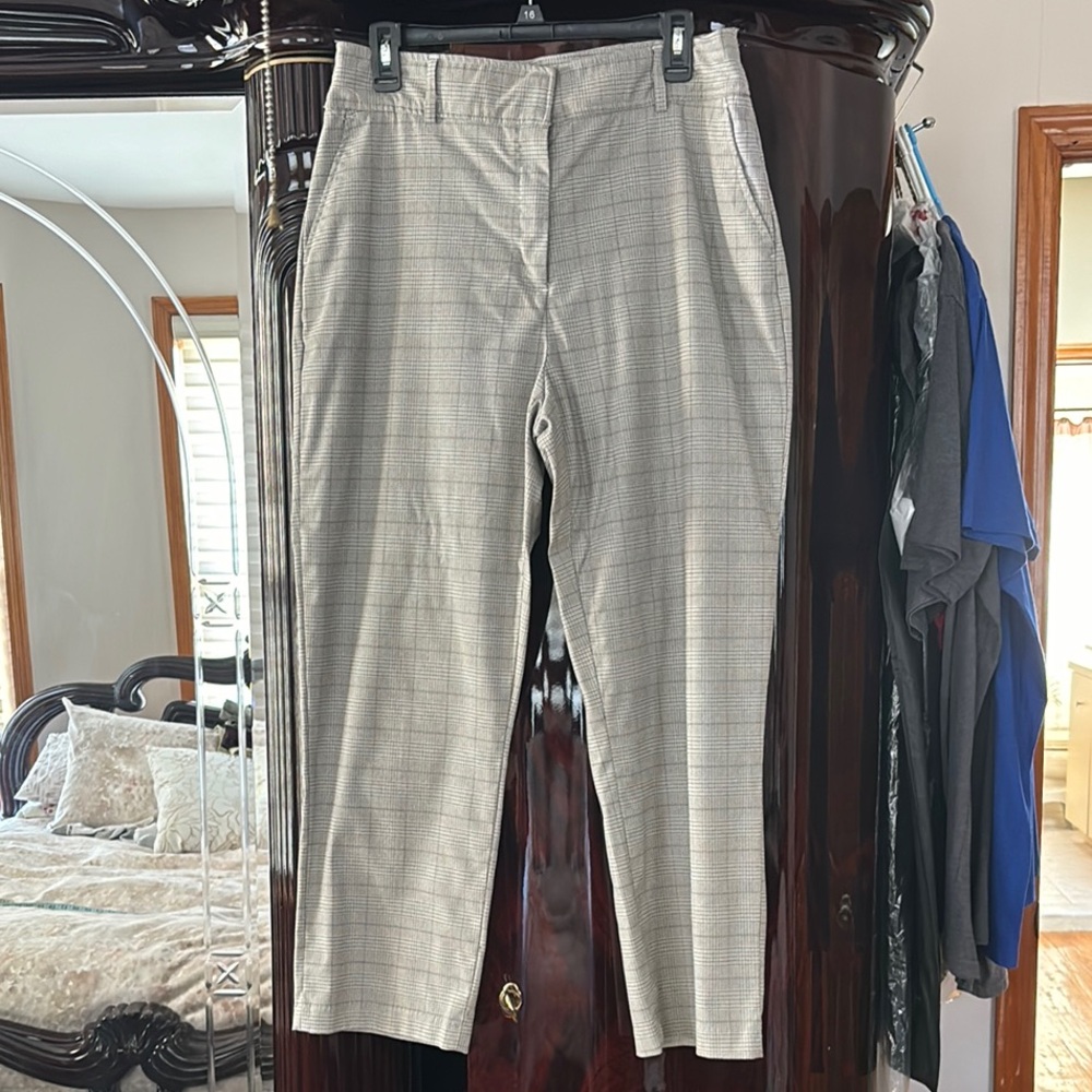 Joie Plaid Gray Straight-Leg Pants